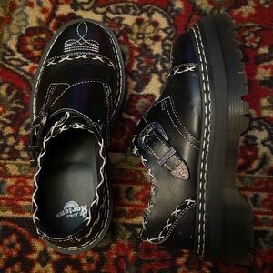 MONK GOTHIC AMERICANA LEATHER PLATFORM SHOES W8 M6